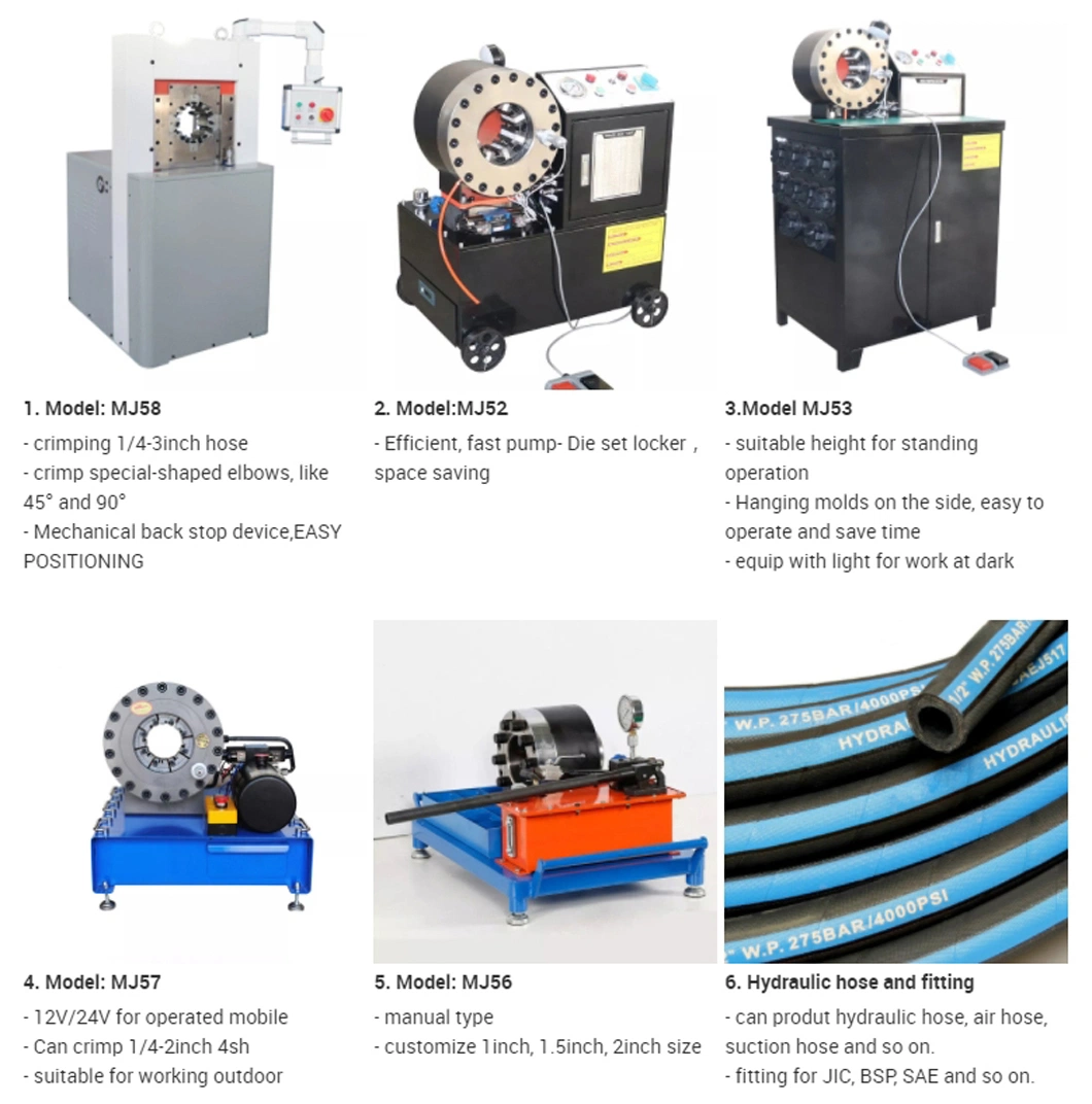 2inch Hydraulic Hose Crimping Machine 1/4-2&prime;&prime; 6wire Equipment Tools Crimping and Skiving Combined Type Machine Price